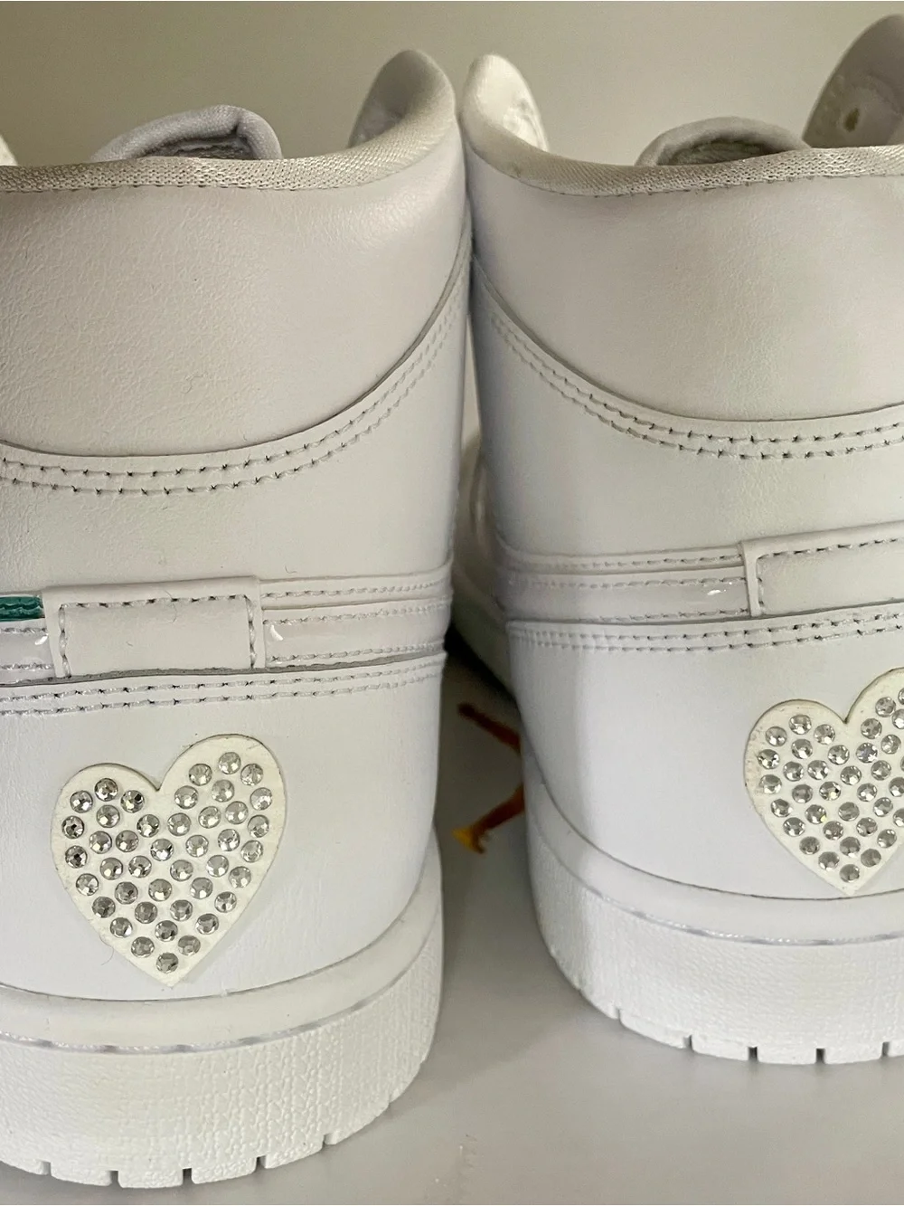 White and Teal Custom High-Top Sneakers — Nike